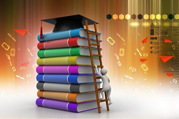 Graduation mortar on top of books