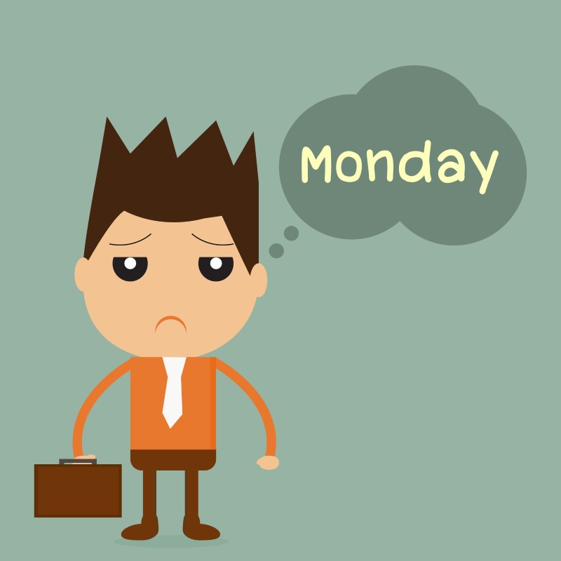 Важность иллюстрация. Working Monday. Monday feeling