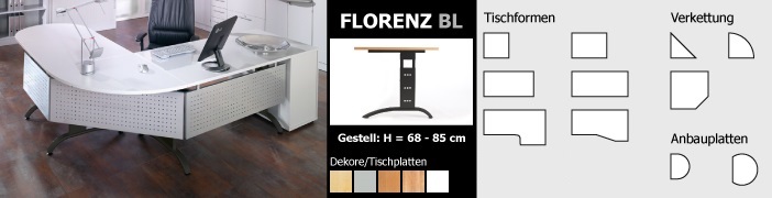 Schreibtisch-Serie Florenz Black