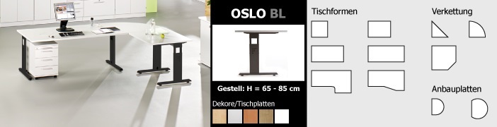 Schreibtisch-Serie Oslo Black