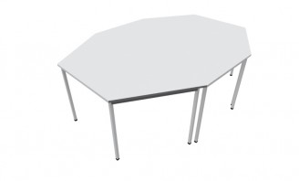 Ein wabenförmiger Konferenztisch ist besonders praktisch für quadratische Räume